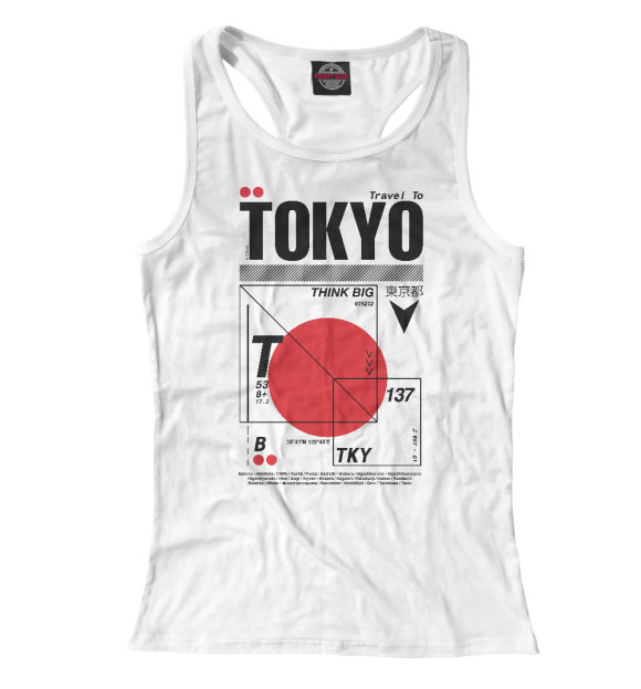 Женская майка-борцовка с изображением Tokyo цвета Белый