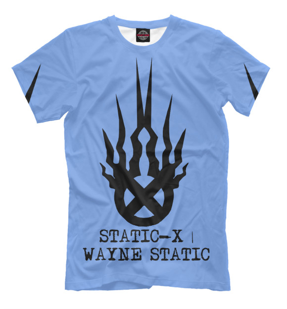 Мужская футболка с изображением Static-X | Wayne Static Blue цвета Грязно-голубой
