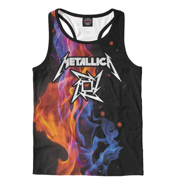 Мужская майка-борцовка с изображением Metallica цвета Белый