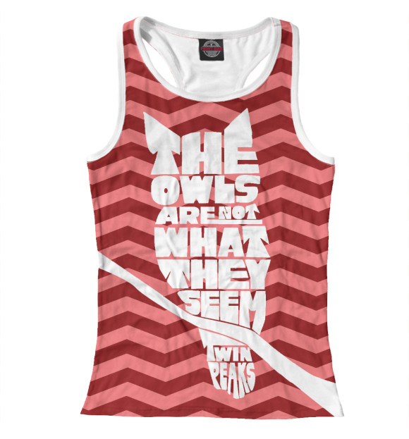 Женская майка-борцовка с изображением Twin Peaks Owl цвета Белый