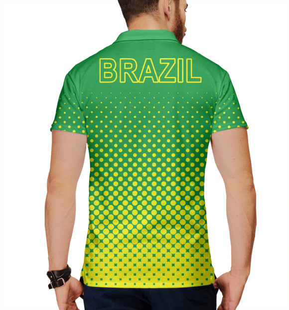 Мужское поло с изображением Бразилия цвета Белый