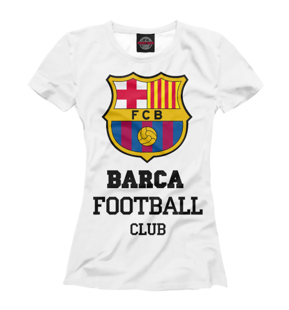 Футболка для девочек с изображением Barca FC цвета Белый