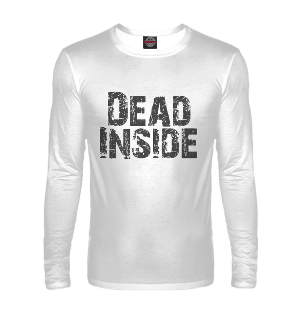 Мужской лонгслив с изображением Dead inside цвета Белый