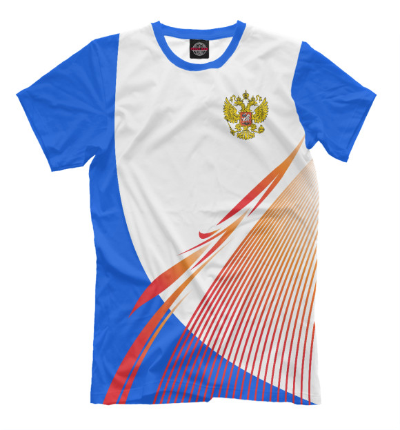 Футболка для мальчиков с изображением Символика РФ цвета Молочно-белый