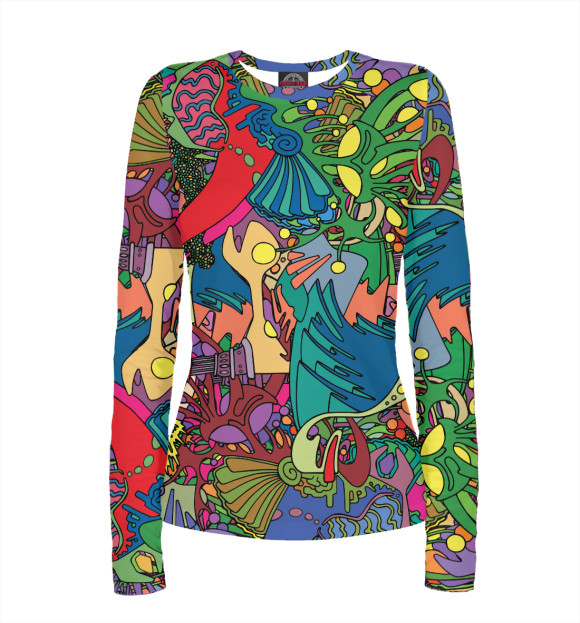 Женский лонгслив с изображением Cosmospheric цвета Белый