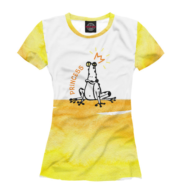 Футболка для девочек с изображением Принцесса лягушка цвета Белый