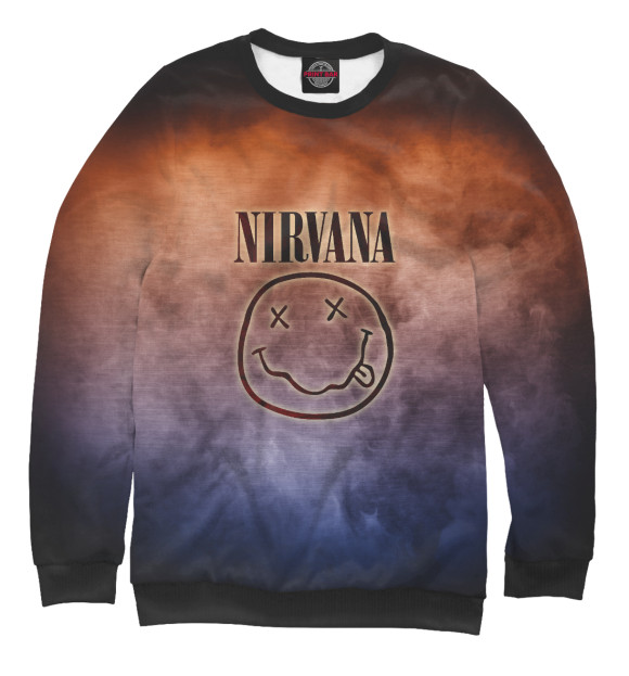 Женский свитшот с изображением Nirvana цвета Белый