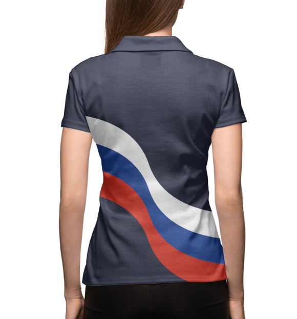 Женское поло с изображением Tricolour Line цвета Белый