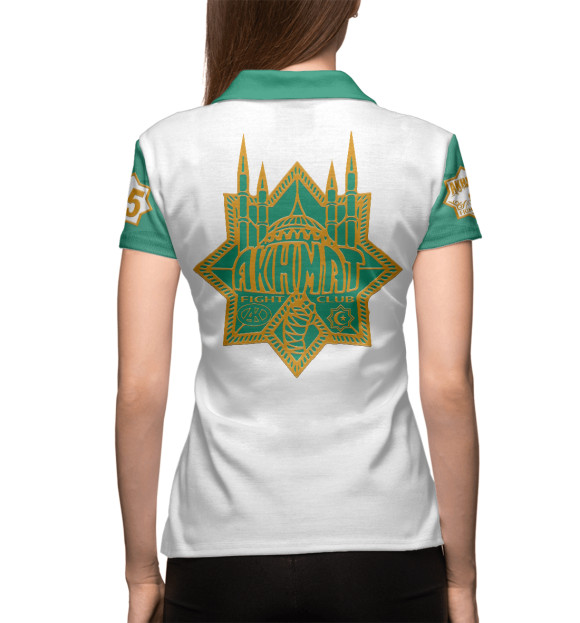 Женское поло с изображением Akhmat Fight Club цвета Белый