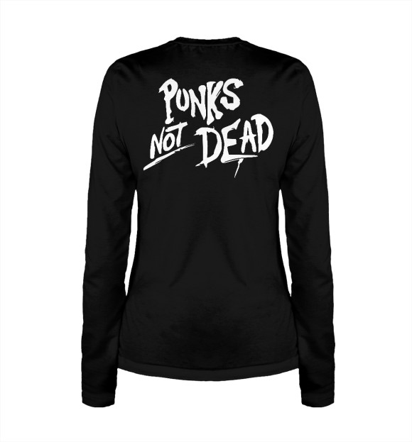 Женский лонгслив с изображением Punk's Not Dead цвета Белый