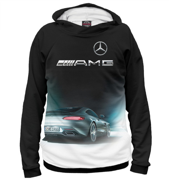 Мужское худи с изображением AMG цвета Белый