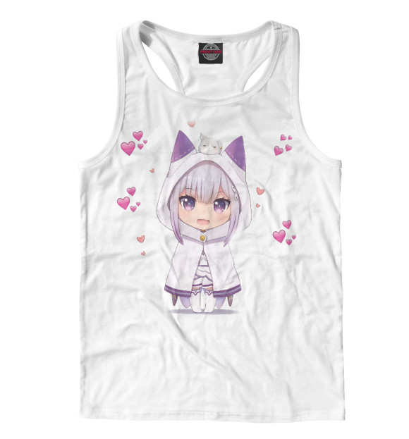 Мужская майка-борцовка с изображением Девочка цвета Белый