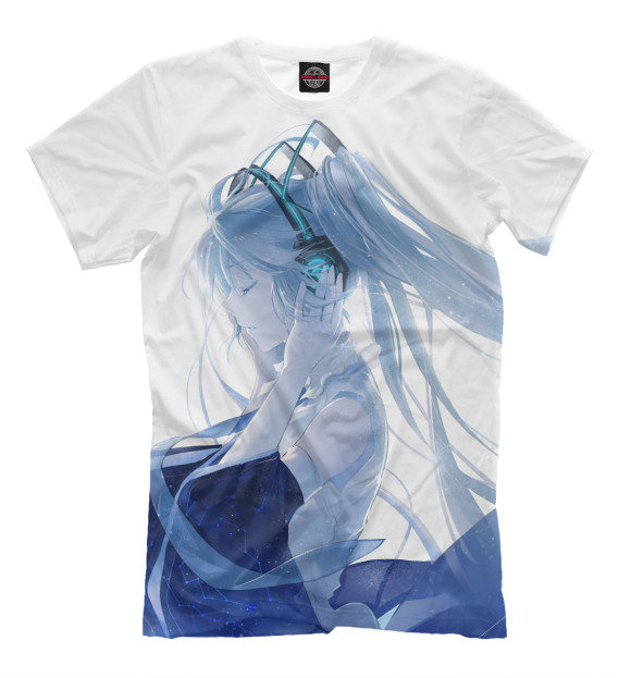 Мужская футболка с изображением Vocaloid цвета Молочно-белый