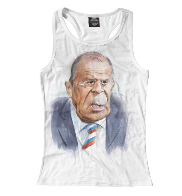 Женская майка-борцовка с изображением Лавров цвета Белый