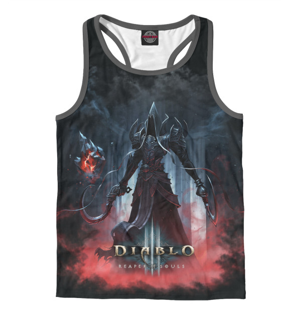 Мужская майка-борцовка с изображением Diablo III цвета Белый