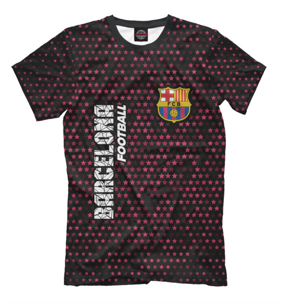 Мужская футболка с изображением Барселона | Barcelona Football | Космос цвета Белый