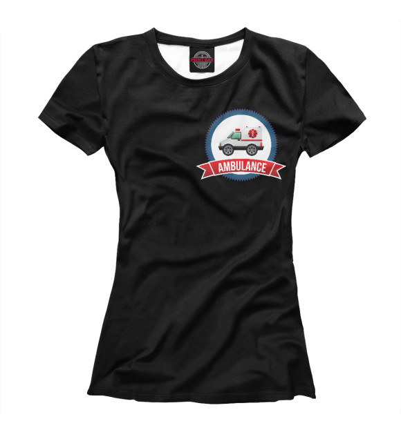 Женская футболка с изображением Ambulance цвета Белый