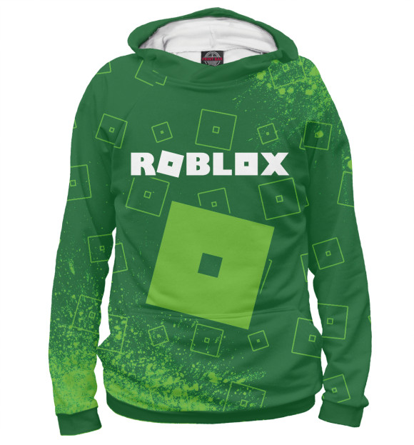 Женское худи с изображением Roblox / Роблокс цвета Белый