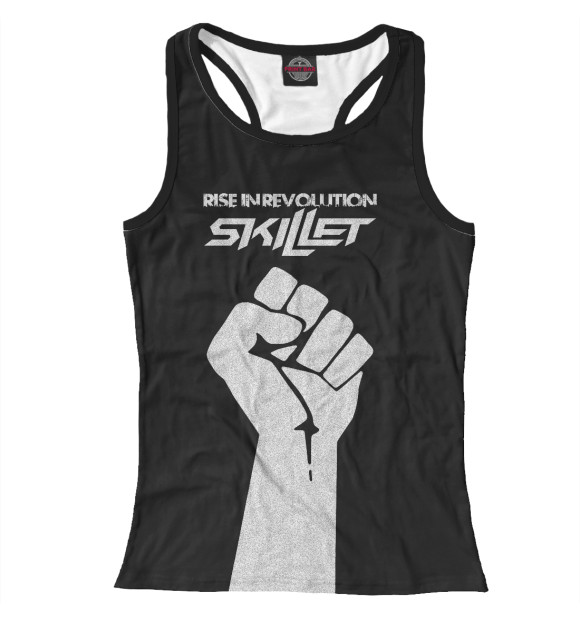 Женская майка-борцовка с изображением Skillet цвета Белый