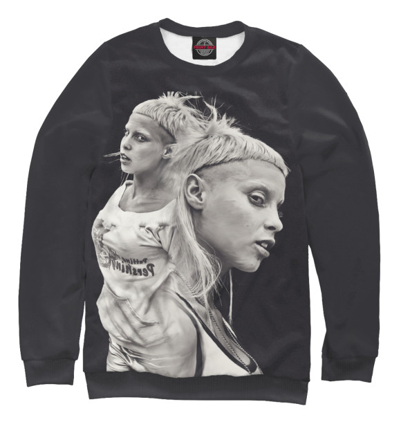 Свитшот для девочек с притом Die Antwoord цвета Белый Свитшот для девочек с изображением Die Antwoord цвета Белый