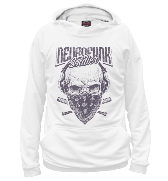 Мужское худи с изображением Нейрофанк цвета Белый