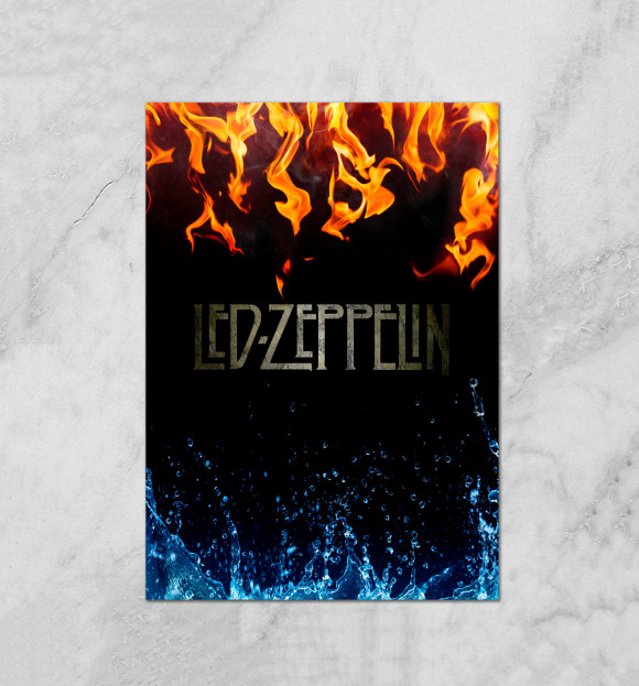 Плакат с изображением Led Zeppelin цвета Белый