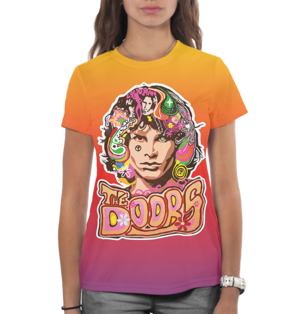 Женская футболка с изображением The Doors цвета Белый