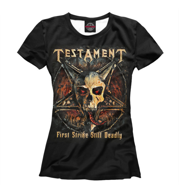 Женская футболка с изображением Testament цвета Белый