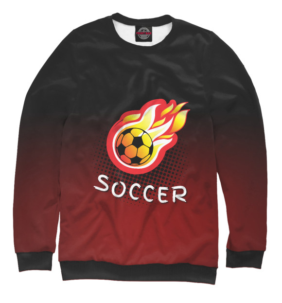 Женский свитшот с изображением Soccer цвета Белый