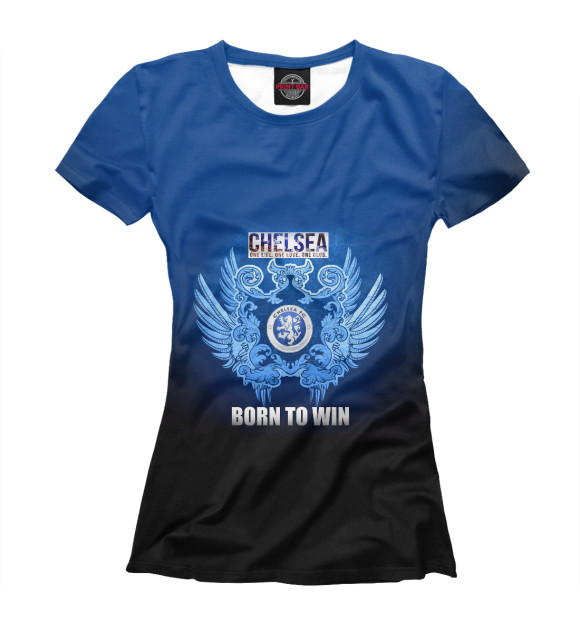 Женская футболка с изображением Chelsea - Born to win цвета Белый