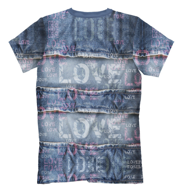 Мужская футболка с притом Джинсовая одежда цвета Белый Мужская футболка с изображением Джинсовая одежда цвета Белый