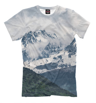 Мужская футболка Снег в горах