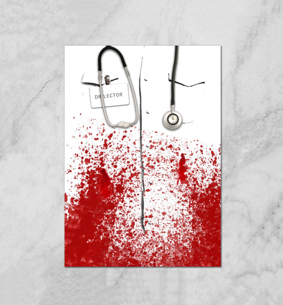 Плакат с изображением bloody doctor цвета Белый