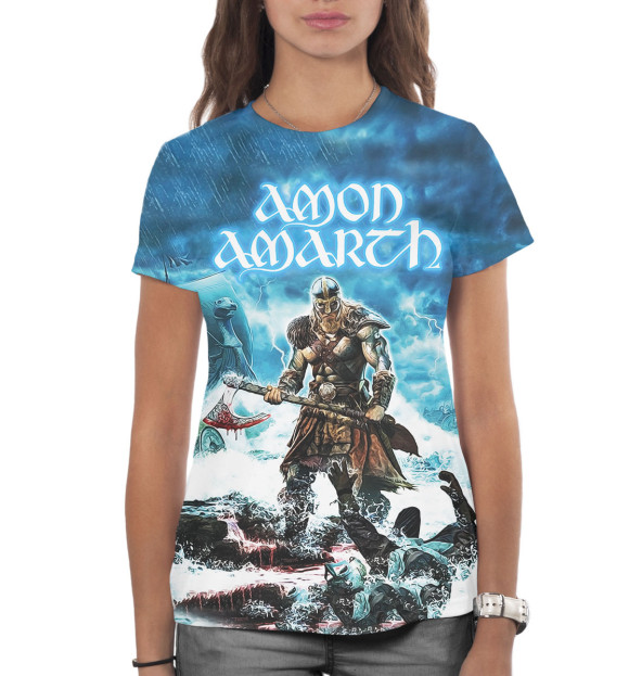 Женская футболка с изображением Amon Amarth цвета Белый