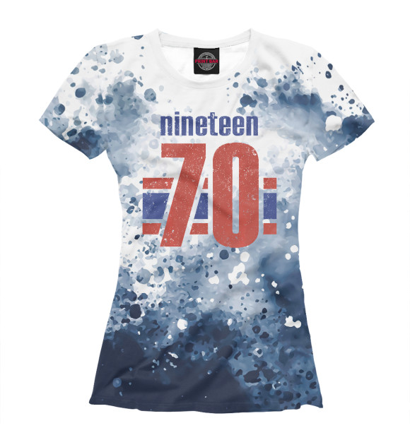 Футболка для девочек с изображением Nineteen 70 цвета Белый