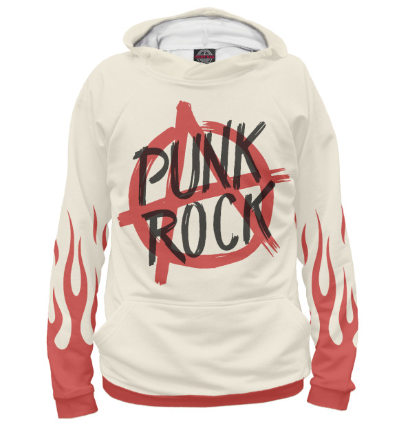 Женское худи с изображением Punk Rock цвета Белый
