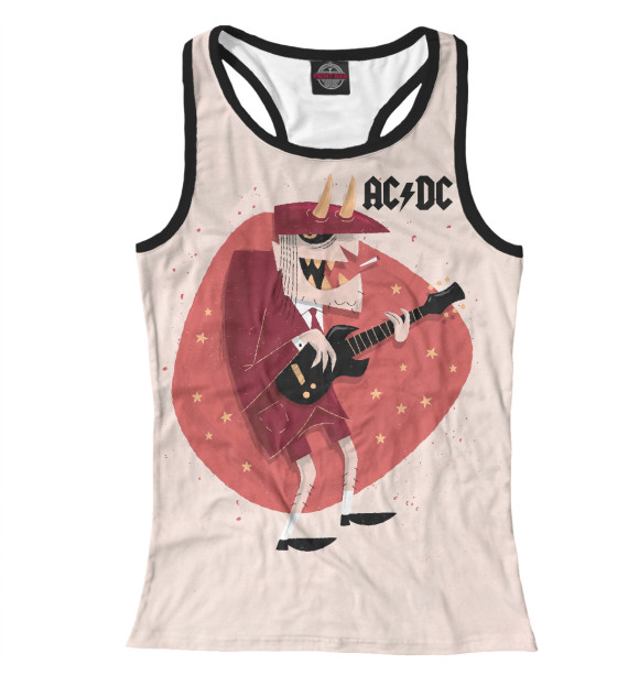 Женская майка-борцовка с изображением AC/DC цвета Белый