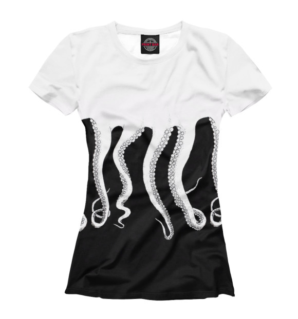 Женская футболка с изображением Осьминог цвета Белый