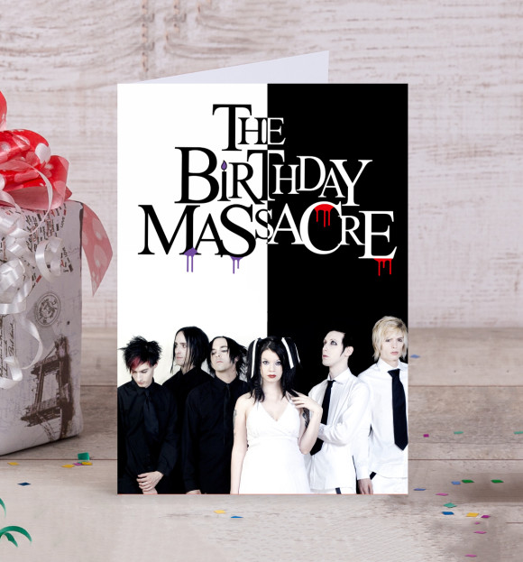 Открытка с изображением The Birthday Massacre цвета Белый