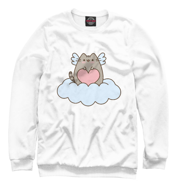 Свитшот для мальчиков с изображением Pusheen Angel цвета Белый