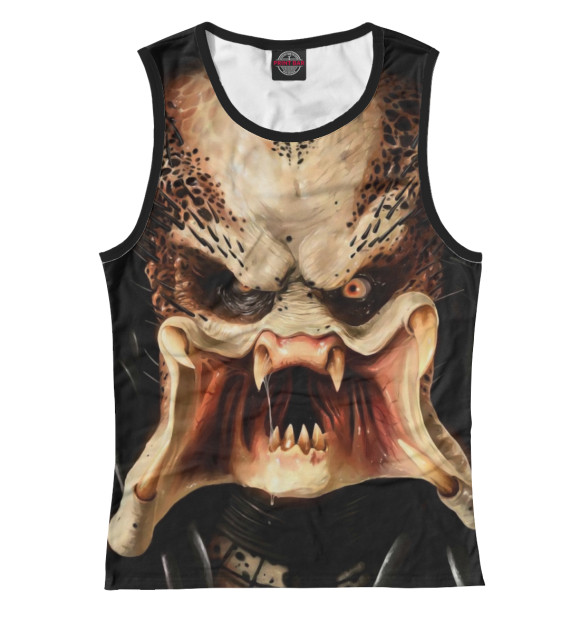 Майка для девочки с изображением Хищник цвета Белый