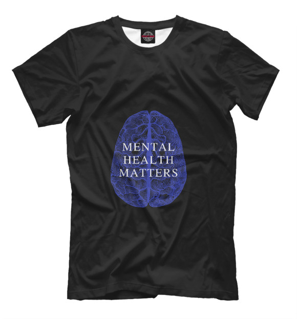 Мужская футболка с изображением Mental health matters цвета Белый
