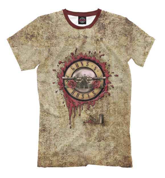 Мужская футболка с изображением Guns N’ Roses цвета Молочно-белый