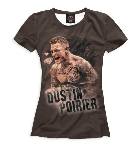 Женская футболка с изображением Dustin Poirier цвета Белый