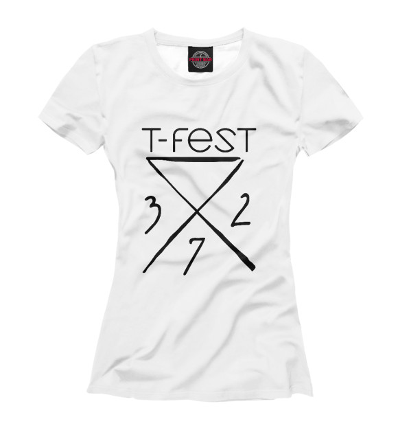 Женская футболка с изображением T-Fest цвета Белый