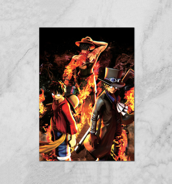 Плакат с изображением One Piece цвета Белый