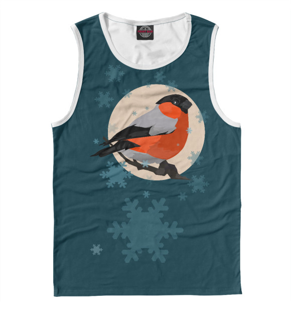 Майка для мальчика с изображением Снегирь цвета Белый