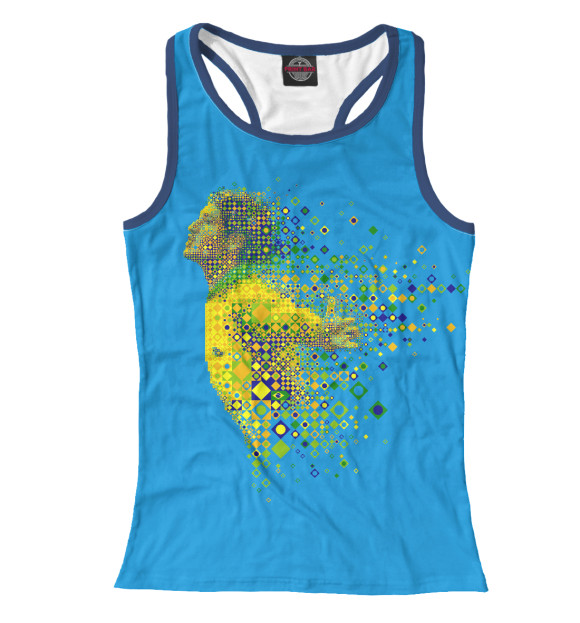 Женская майка-борцовка с изображением футбол цвета Белый