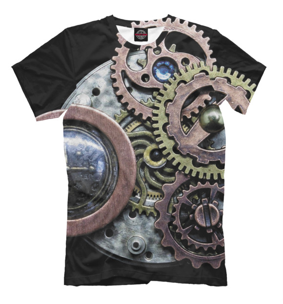 Футболка для мальчиков с изображением Mechanical composition / Steampunk цвета Белый