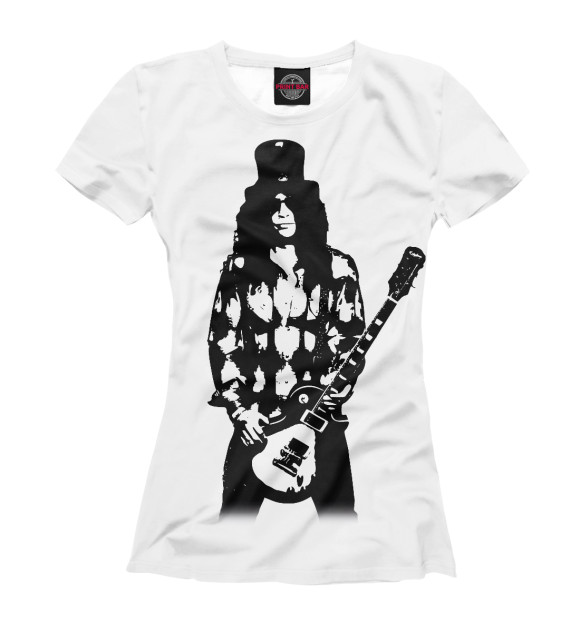 Женская футболка с изображением Slash цвета Белый